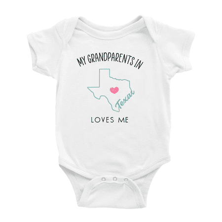 My Grandparents In Texas Loves Me Baby Bodysuits Unisex 3-6 Months