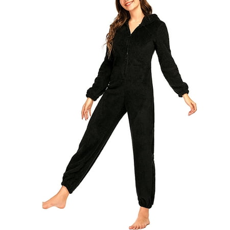 AvoDovA Women Plush Jumpsuit Romper Pajamas Coral Velvet Long-Sleeve Zipper Hooded Sleepwear Female Clothes Black 5XL
AvoDovA Women Plush Jumpsuit Romper Pajamas Coral Velvet Long-Sleeve Zipper Hooded Sleepwear Female Clothes Black 5XL