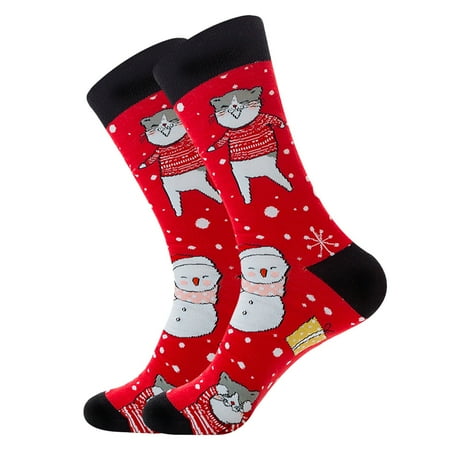 TANGNADE Socks Socks Winter Autumn Snowflake Men s Damp Middle Cotton Socks And Men s Santa Socks Socks