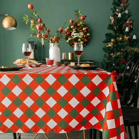 Softalker Christmas Checkered Rectangle Tablecloth Waterproof and Stain Resistant Polyester Table Cloth with Xmas Tree and Candy for Party Decoration/Holiday (60 x 120 inch)
Softalker Christmas Checkered Rectangle Tablecloth Waterproof and Stain Resistant Polyester Table Cloth with Xmas Tree and Candy for Party Decoration/Holiday (60 x 120 inch)