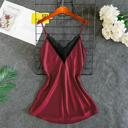 Shiusina Satin Lace VNeck Lingerie Nightdress Underwear Sleepwear Women s Pajamas Silk Exotic Dresses Hot Pink + M
Shiusina Satin Lace VNeck Lingerie Nightdress Underwear Sleepwear Women s Pajamas Silk Exotic Dresses Hot Pink + M