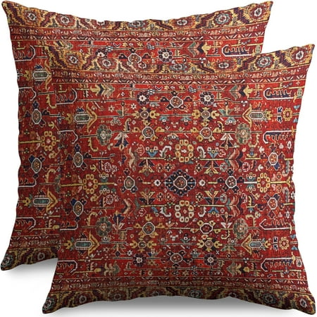 Gold Red Boho Pillow Covers 16x16 Set of 2 Carpet Pattern Ethnic Bohemian Vintage Floral Print Decorative Throw Pillow Cases Outdoor Farmhouse Decoration for Sofa Couch Bed
Gold Red Boho Pillow Covers 16x16 Set of 2 Carpet Pattern Ethnic Bohemian Vintage Floral Print Decorative Throw Pillow Cases Outdoor Farmhouse Decoration for Sofa Couch Bed