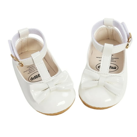 Infant Baby Girls Princess Shoes PU Leather Buckle First Walkers Big Bow Spring Summer Shoes Party Wedding Shoes