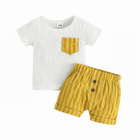 Rovga Boys 2 Piece Outfit Infants And Young Children Summer Short Sleeved Shorts Two Piece Set 0 2 Years Old Baby Casual T Shirt + Striped Pants Two Piece Suit Boy Outfits
Rovga Boys 2 Piece Outfit Infants And Young Children Summer Short Sleeved Shorts Two Piece Set 0 2 Years Old Baby Casual T Shirt + Striped Pants Two Piece Suit Boy Outfits