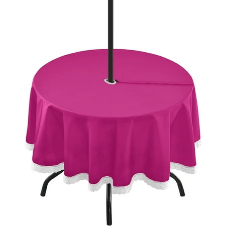 Hyjoy 60 Round Tablecloth Pure Plain Deep Pink Waterproof Table Cover with Umbrella Hole and Zipper Party Patio Table Covers for Indoor & Outdoor Backyard /BBQ/Picnic
Hyjoy 60 Round Tablecloth Pure Plain Deep Pink Waterproof Table Cover with Umbrella Hole and Zipper Party Patio Table Covers for Indoor & Outdoor Backyard /BBQ/Picnic