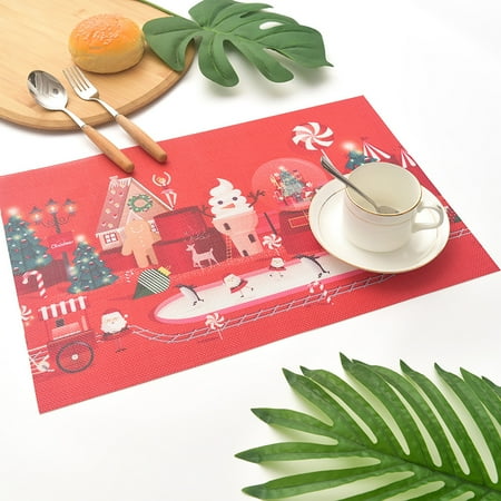 Beechoice Santa Snowman Elk Red Snowflake Christmas Placemat Table Mat PVC Table Place Mat for Kitchen Dining Room
Beechoice Santa Snowman Elk Red Snowflake Christmas Placemat Table Mat PVC Table Place Mat for Kitchen Dining Room