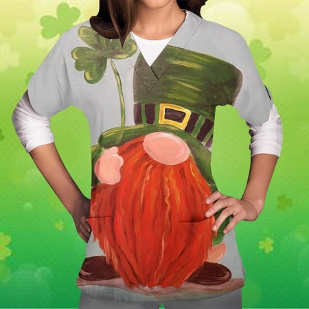 PEONAVET St. Patrick s Day Scrub Tops Women s Short Sleeved V-neck Shirt Saint Patrick Printed with Pocket Protector - Savings Clearance
PEONAVET St. Patrick s Day Scrub Tops Women s Short Sleeved V-neck Shirt Saint Patrick Printed with Pocket Protector - Savings Clearance
