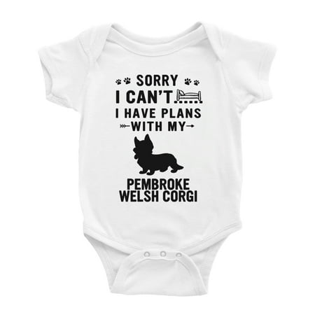 Sorry I Can t I Have Plans With My Pembroke Welsh Corgi Love Pet Dog Cute Baby Jumpsuits (White 6-12 Months)
Sorry I Can t I Have Plans With My Pembroke Welsh Corgi Love Pet Dog Cute Baby Jumpsuits (White 6-12 Months)
