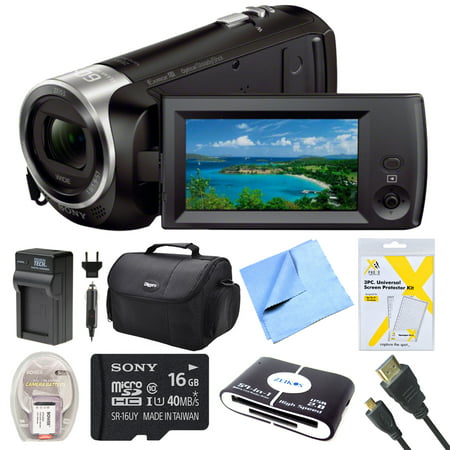 Sony HDRCX405 HDR-CX405 CX405 Video Recording Handycam Camcorder Bundle With Deluxe Bag, 16GB Mico SD Card, AC/DC Charger, HDMI Cable, Battery Pack, and More