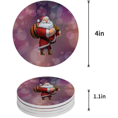 FMSHPON Merry Christmas Santa Claus Set of 8 Round Coaster for Drinks Absorbent Ceramic Stone Coasters Cup Mat with Cork Base for Home Kitchen Room Coffee Table Bar Decor
FMSHPON Merry Christmas Santa Claus Set of 8 Round Coaster for Drinks Absorbent Ceramic Stone Coasters Cup Mat with Cork Base for Home Kitchen Room Coffee Table Bar Decor