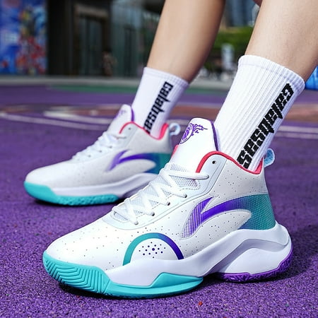 Men s Fashion High Top Color Block Shock Absorption Wear-resistant Non-slip Lace Up Sports Sneakers For Basketball Running Men s Elevator Shoes
Men s Fashion High Top Color Block Shock Absorption Wear-resistant Non-slip Lace Up Sports Sneakers For Basketball Running Men s Elevator Shoes