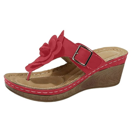 Jungdeepe Ladies Summer Casual Solid Color Flower Slope Heel Thick Bottom Beach Large Size Clip Womens Sandal Heels Wedge with Strap Womens Open Toe Flat Sandals Comfy Travel Shoes Womens Wedges Wide
Jungdeepe Ladies Summer Casual Solid Color Flower Slope Heel Thick Bottom Beach Large Size Clip Womens Sandal Heels Wedge with Strap Womens Open Toe Flat Sandals Comfy Travel Shoes Womens Wedges Wide