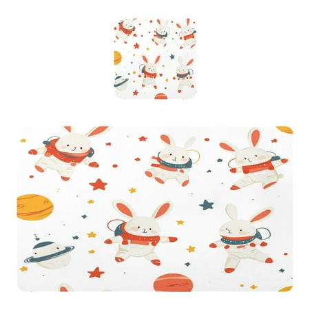 Wobogo Cute Astronautical Rabbit Pattern Placemats Coasters Set of 1 Heat-resistant Non-slip Easy to Clean Square Dinner Plate Mat
Wobogo Cute Astronautical Rabbit Pattern Placemats Coasters Set of 1 Heat-resistant Non-slip Easy to Clean Square Dinner Plate Mat