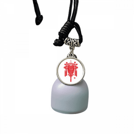 red chinese traditional pattern wind chimes bell car pendant