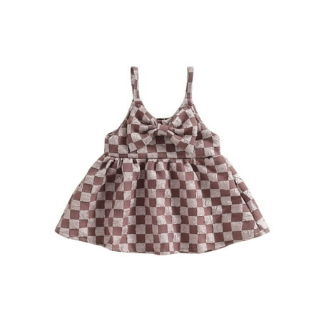 Toddler Baby Girls Sling Dress Front Bowknot Checkerboard Summer Sundress One-Piece Princess Casual Dress
Toddler Baby Girls Sling Dress Front Bowknot Checkerboard Summer Sundress One-Piece Princess Casual Dress