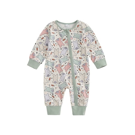 Infant Baby Bunny Print Jumpsuit Newborn Long Sleeve Crew Neck Rabbit Print Fall Romper Easter Clothes for Boys Girls
Infant Baby Bunny Print Jumpsuit Newborn Long Sleeve Crew Neck Rabbit Print Fall Romper Easter Clothes for Boys Girls