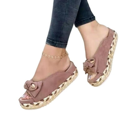 PMIYS Womens Bowknot Slip On Espadrilles Open Toe Slipper Summer Casual Comfy Flatform Chunky Shoes
PMIYS Womens Bowknot Slip On Espadrilles Open Toe Slipper Summer Casual Comfy Flatform Chunky Shoes
