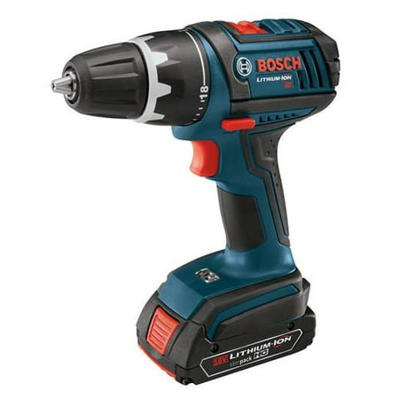 Factory-Reconditioned Bosch DDS181-02-RT 18V Cordless Lithium-Ion Compact Tough 1\/2 in. Drill Driver with 2 Slim Pack HC (Refurbished)
