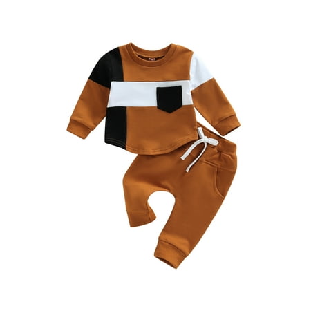 Arvbitana Infant Baby Boy Set Color Block Pullover Sweatshirt Top Solid Pants Sweatsuit Casual Outfits 2Pcs
Arvbitana Infant Baby Boy Set Color Block Pullover Sweatshirt Top Solid Pants Sweatsuit Casual Outfits 2Pcs