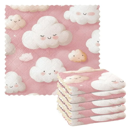 6 Pieces of Kitchen Towels 11x11Inch Kitchen Dish Cloths Kitchen Dish Towels Reuseable Cleaning Cloths Cartoon Pink Smile Cloud
6 Pieces of Kitchen Towels 11x11Inch Kitchen Dish Cloths Kitchen Dish Towels Reuseable Cleaning Cloths Cartoon Pink Smile Cloud