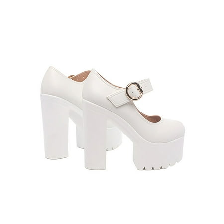Rotosw Womens Pumps Chunky Platform Pump Shoes Buckle High Heels Ladies Dress Shoe Women Anti-Slip Ankle Strap Mary Jane White13CM 8
Rotosw Womens Pumps Chunky Platform Pump Shoes Buckle High Heels Ladies Dress Shoe Women Anti-Slip Ankle Strap Mary Jane White13CM 8