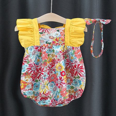 Toddler Baby Girls Floral Backless Ruffled Strap Romper Bodysuit Birthday Party Playsuits Clothes With Sun Hat
Toddler Baby Girls Floral Backless Ruffled Strap Romper Bodysuit Birthday Party Playsuits Clothes With Sun Hat