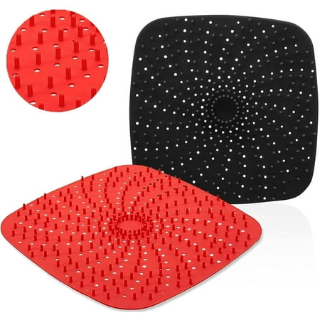 8 Inch Reusable Air Fryer Liners with Raised Silicone Tray Accessories square