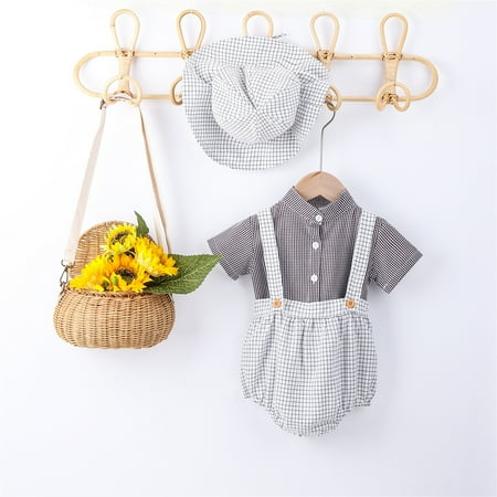 Hunpta Infant Newborn Baby Boys Cute Cartoon Short Sleeve Solid Gentleman Shirt Tops Blouse Plaid Overalls Suspender Pants Romper With Hat Outfit Set 3PCS Clothes
Hunpta Infant Newborn Baby Boys Cute Cartoon Short Sleeve Solid Gentleman Shirt Tops Blouse Plaid Overalls Suspender Pants Romper With Hat Outfit Set 3PCS Clothes