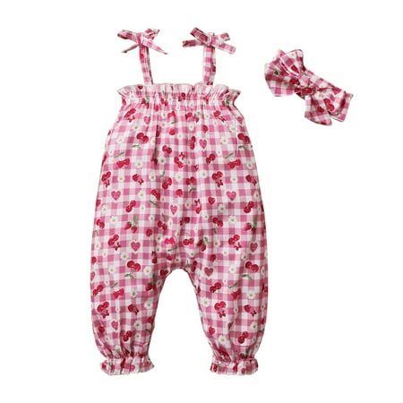 Newborn Baby Girls Clothes Baby Girls One Piece Jumpsuit Sleeveless Suspender Floral Plaid Overall Pants Headband Pink 3-6 Months
Newborn Baby Girls Clothes Baby Girls One Piece Jumpsuit Sleeveless Suspender Floral Plaid Overall Pants Headband Pink 3-6 Months