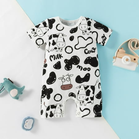 RPVATI Baby Unisex Short Sleeve Rompers Infant Summer Full Jumpsuit Cow Printed Cartoon Outfits 0-12M
RPVATI Baby Unisex Short Sleeve Rompers Infant Summer Full Jumpsuit Cow Printed Cartoon Outfits 0-12M