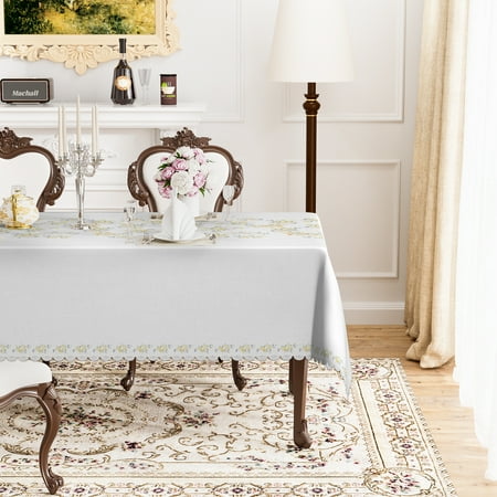 Mizhona Yellow and Pink Flower Tablecloth Rectangle White Table Cloth for Kitchen Dinner Decor 60 x102 
Mizhona Yellow and Pink Flower Tablecloth Rectangle White Table Cloth for Kitchen Dinner Decor 60 x102