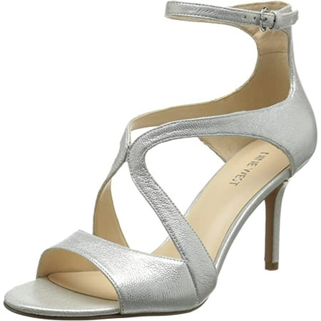 Nine West Women s Gerbera Metallic Heeled Sandal Silver 10 M US New