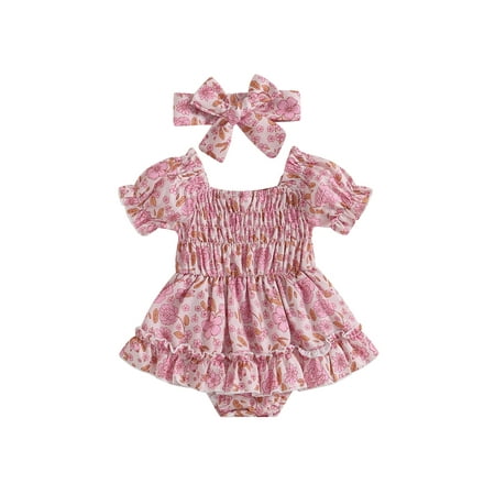 Lieserram Infant Toddler Girl Rompers Dress 0 3 6 12 18 Months Flower Print Short Puff Sleeve Skirt Hem Jumpsuits Newborn Clothes Baby Bodysuits with Headband
Lieserram Infant Toddler Girl Rompers Dress 0 3 6 12 18 Months Flower Print Short Puff Sleeve Skirt Hem Jumpsuits Newborn Clothes Baby Bodysuits with Headband