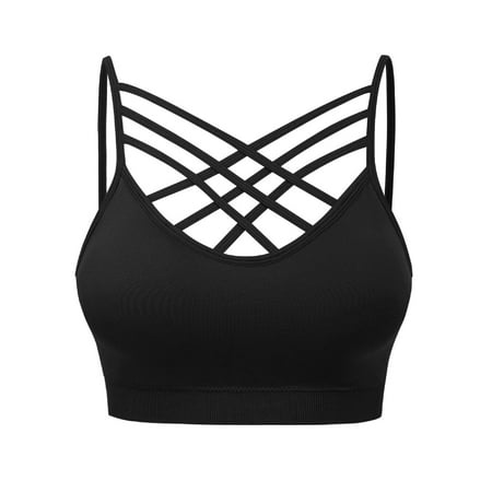 MixMatchy Women s Soft Seamless Triple Criss-Cross Front Bralette Sport Bra with Removable Pads
MixMatchy Women s Soft Seamless Triple Criss-Cross Front Bralette Sport Bra with Removable Pads