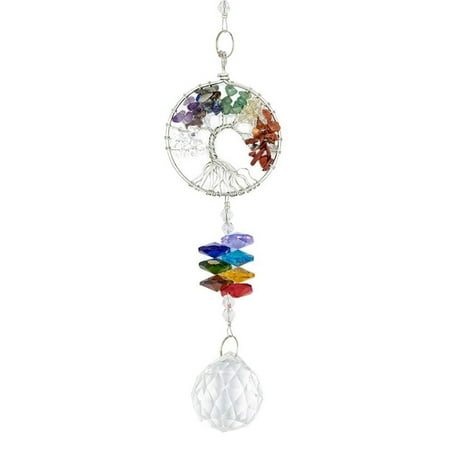 Lacyie Tree of Life Crystal Lighting Sun Catcher Handmade Pendant