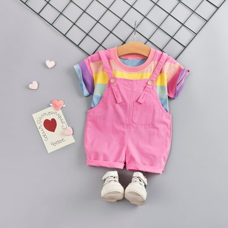 Yubatuo Toddler Baby Boy Kids Rainbow Stripe Tops T-shirt Straps Pants Outfits SetPink110/12
Yubatuo Toddler Baby Boy Kids Rainbow Stripe Tops T-shirt Straps Pants Outfits SetPink110/12