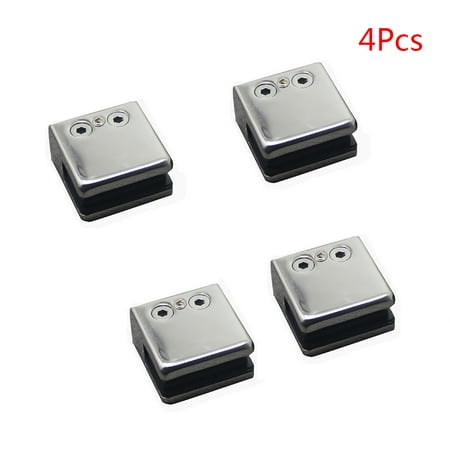 

4PCS Stainless Steel Glass Clamps Adjustable 8-10MM Square Glass Clamp Glass Bracket Flat Back for Balustrade Staircase