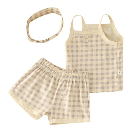 XINSHIDE Newborn Infant Baby Sets Girls Sleeveless Plaid Strap Vest T Shirt Tops Shorts Headband 3Pcs Outfits Clothes Set Baby Clothing
XINSHIDE Newborn Infant Baby Sets Girls Sleeveless Plaid Strap Vest T Shirt Tops Shorts Headband 3Pcs Outfits Clothes Set Baby Clothing
