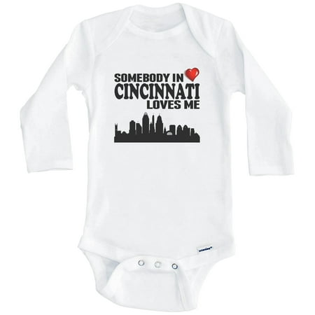 Somebody In Cincinnati Loves Me One Piece Baby Bodysuit (Long Sleeve) 0-3 Months White
Somebody In Cincinnati Loves Me One Piece Baby Bodysuit (Long Sleeve) 0-3 Months White
