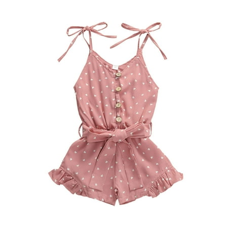 Toddler Girl Romper Heart Print Ruffles Chiffon Sleeveless Clothes Self Tie Jumpsuit
Toddler Girl Romper Heart Print Ruffles Chiffon Sleeveless Clothes Self Tie Jumpsuit