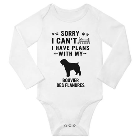 Sorry I Can t I Have Plans With My Bouvier des Flandres Baby Long Sleeve Romper (White 3-6 Months)
Sorry I Can t I Have Plans With My Bouvier des Flandres Baby Long Sleeve Romper (White 3-6 Months)