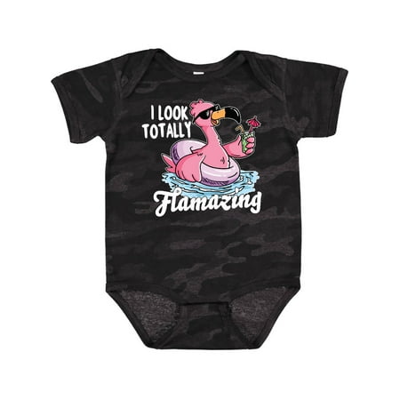 Inktastic I Look Totally Flamazing with Flamingo in Sunglasses Gift Baby Boy or Baby Girl Bodysuit