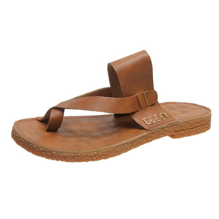 sandals for Women Ladies Fashion Solid Color Leather Toe Soft Sole Flat Open Toe Casual Sandals PU Dress Sandals for Women Brown
sandals for Women Ladies Fashion Solid Color Leather Toe Soft Sole Flat Open Toe Casual Sandals PU Dress Sandals for Women Brown