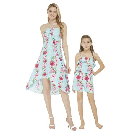 Matching Hawaiian Luau Mother Daughter Dress and Romper in Pink White Hibiscus Vine
Matching Hawaiian Luau Mother Daughter Dress and Romper in Pink White Hibiscus Vine