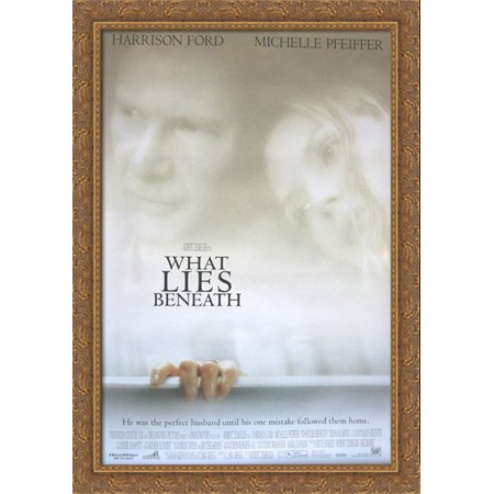 What Lies Beneath 28x40 Large Gold Ornate Wood Framed Canvas Movie Poster Art