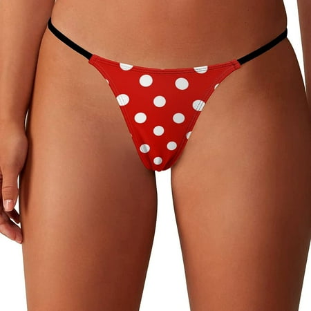 Red and White Polka Dots Women s G-String Thongs Low Rise Hipster Underwear Stretch T-Back Panties
Red and White Polka Dots Women s G-String Thongs Low Rise Hipster Underwear Stretch T-Back Panties