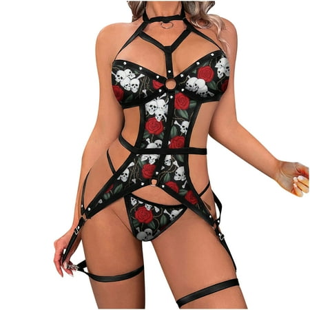 Loopsun Lingerie for Women Exquisite Print Lingerie Bra+Garter+Briefs Set Babydoll Cut-Out Sleepwear
Loopsun Lingerie for Women Exquisite Print Lingerie Bra+Garter+Briefs Set Babydoll Cut-Out Sleepwear