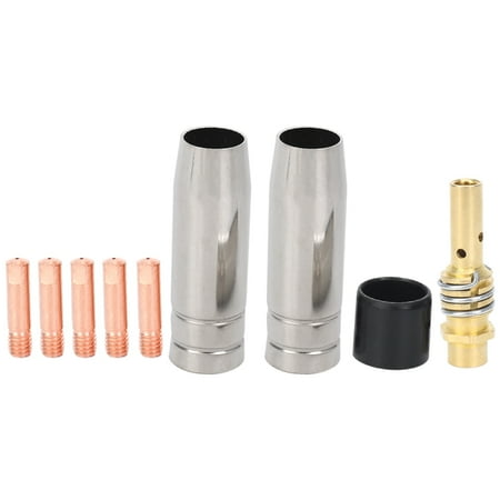 9Pcs/Set 15Ak Mig/ Welding Nozzle Contact Tips 0.8X25Mm M6 Gas Connector Holder Set Ad068+