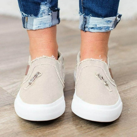 Women Flat Shoes Zipper Lightweight Breathable Anti-slip Canvas Shoes for Spring 43
Women Flat Shoes Zipper Lightweight Breathable Anti-slip Canvas Shoes for Spring 43
