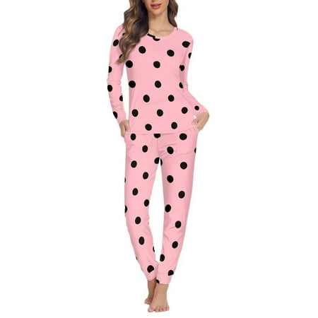 Renyoinou Long Sleeve Pajamas for Women Black Dots Print Sweatpants Soft Loose Fitting Pajamas Sets Indoor Yoga Casual Shirts Size 6XL 
Renyoinou Long Sleeve Pajamas for Women Black Dots Print Sweatpants Soft Loose Fitting Pajamas Sets Indoor Yoga Casual Shirts Size 6XL